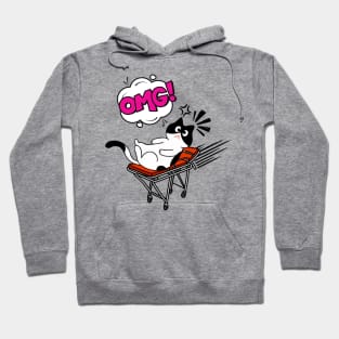 Funny Cat is on a runaway stretcher Hoodie